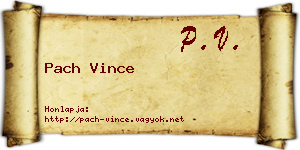 Pach Vince névjegykártya